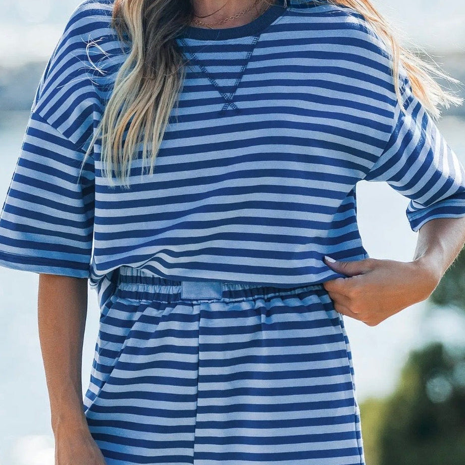 NAVY STRIPE SET
