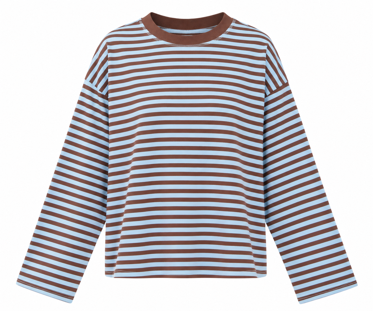 THE BLUE MOCHA STRIPE TEE