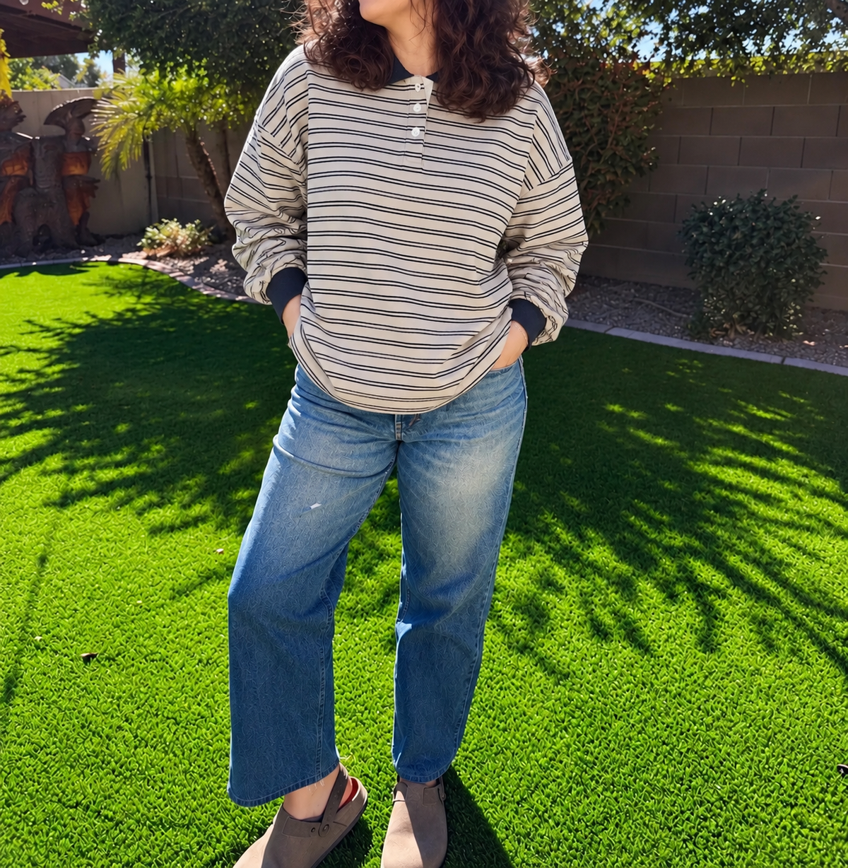 THE HARBOR STRIPE POLO