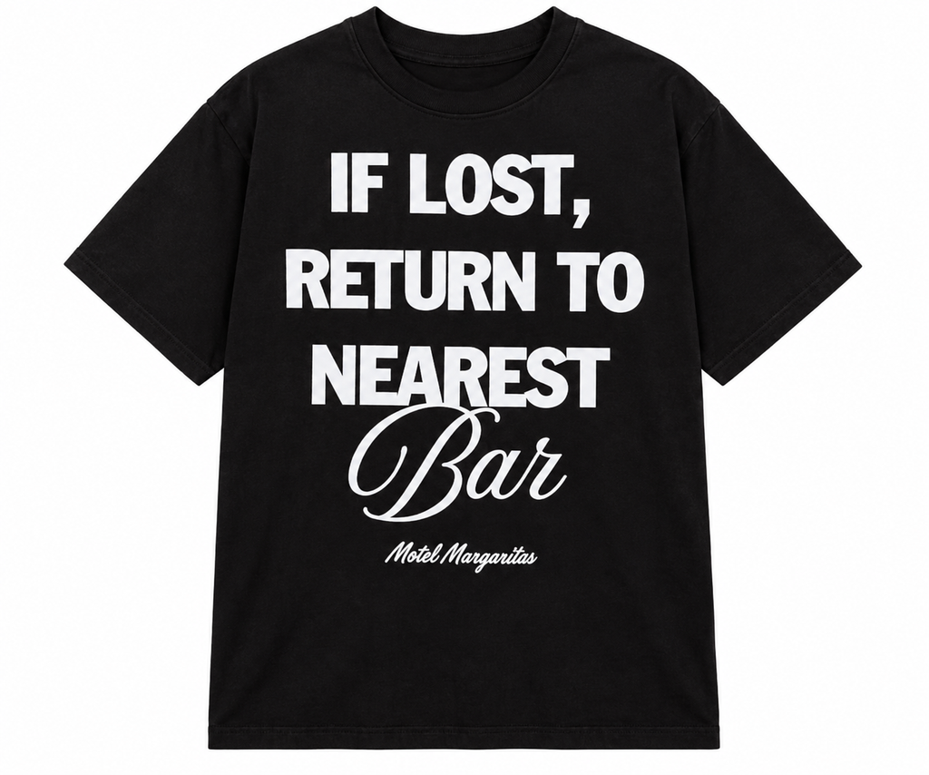 MOTEL MARGARITA - IF LOST TEE - BLACK