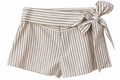 SOCIAL STRIPED TIE WAIST COTTON SHORTS