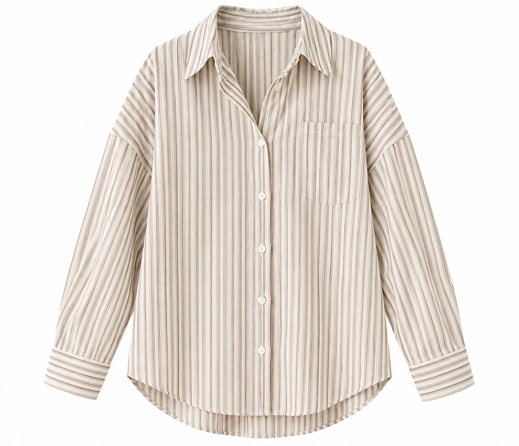 SOCIAL STRIPE BUTTON UP